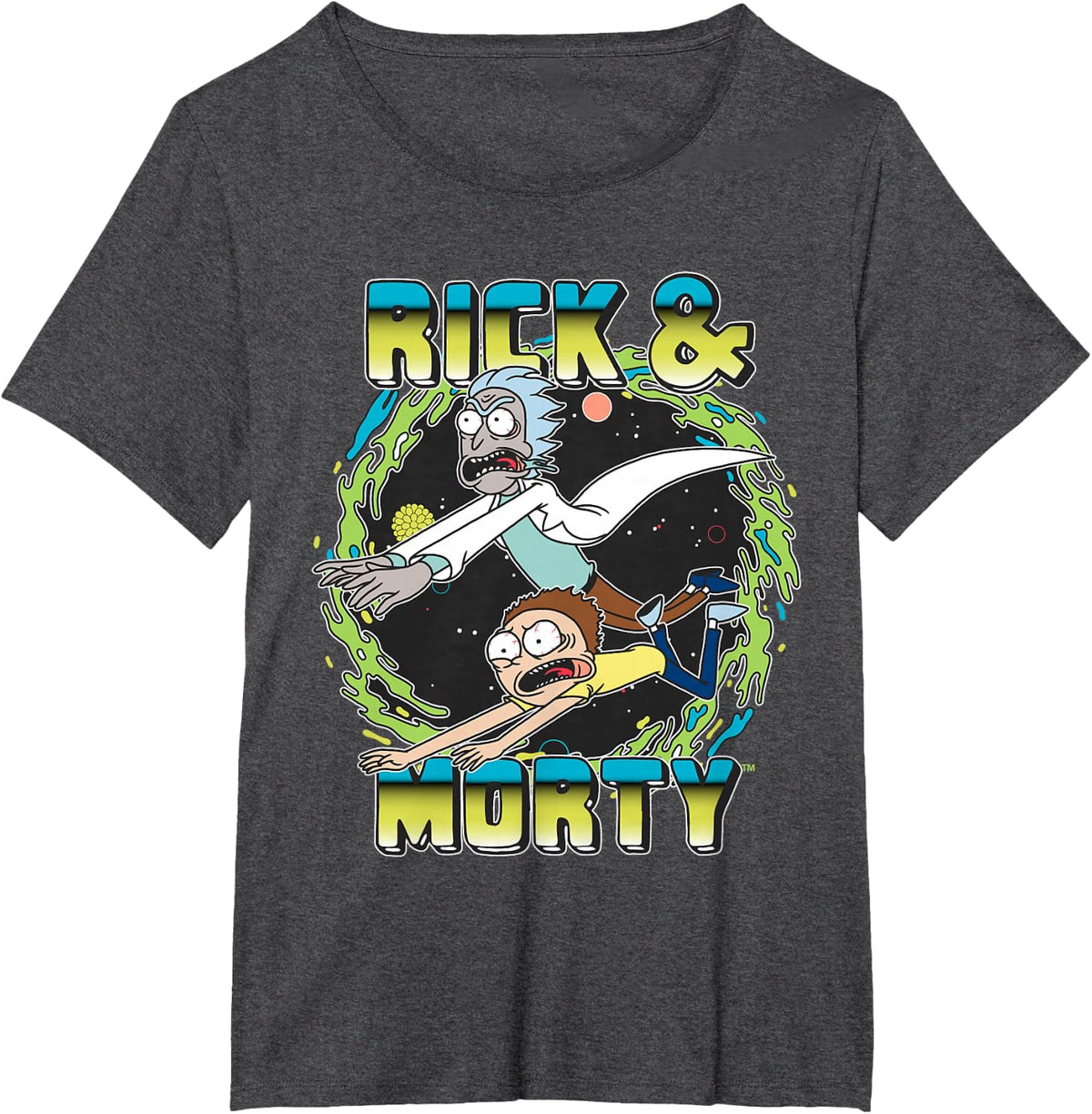 Rick & Morty Galaxy Portal T-Shirt - Dark Heather Grey