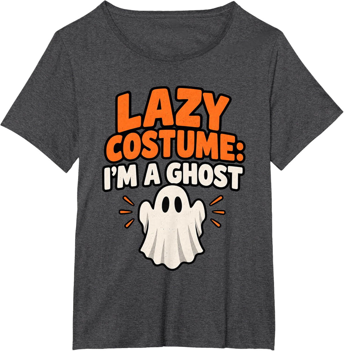 Lazy Halloween Costume Sloth Ghost Funny Fall T-Shirt - Dark Heather Grey