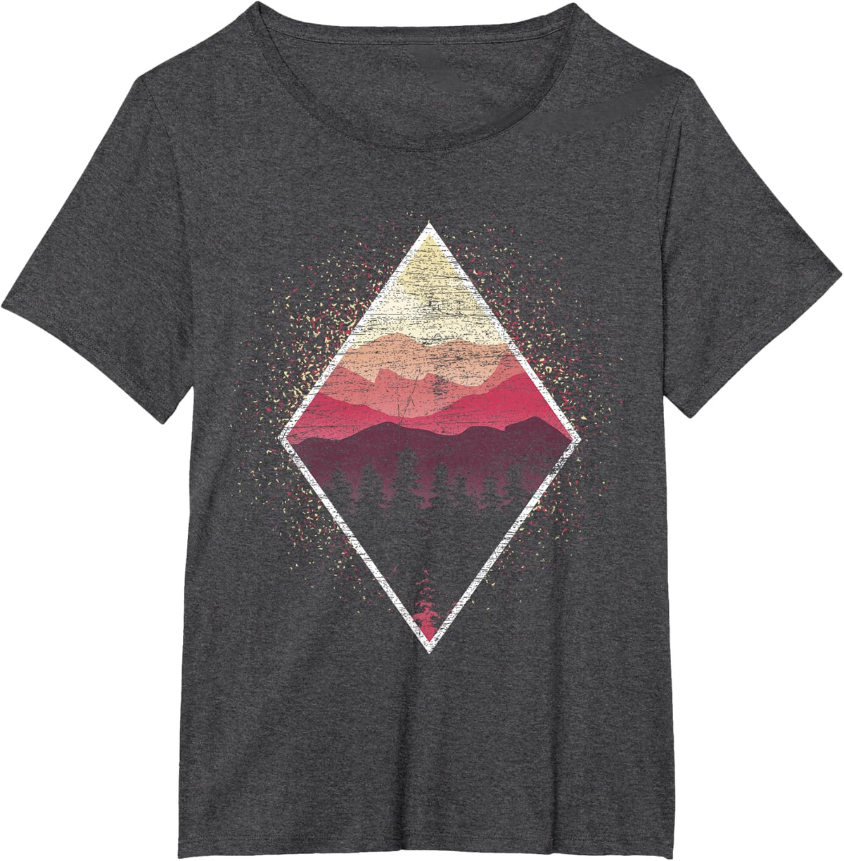 Landscape Wildlife Nature Outdoor Mountains Trees Forest T-Shirt - Dark Heather Grey