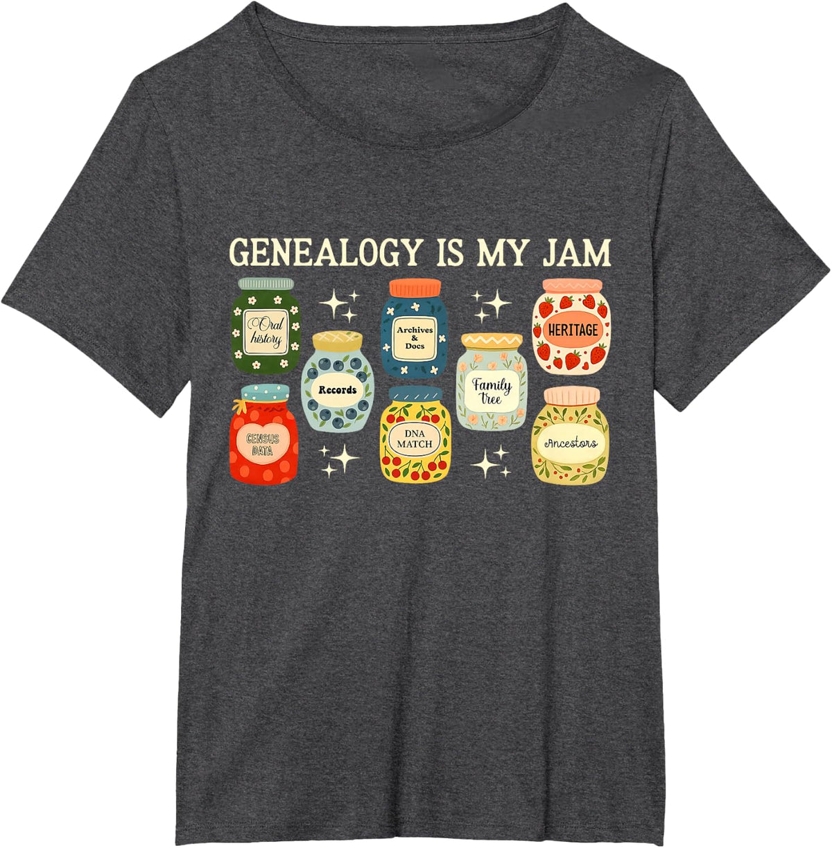 Genealogy is My Jam Genealogist Ancestry History Tree Family T-Shirt - Dark Heather Grey