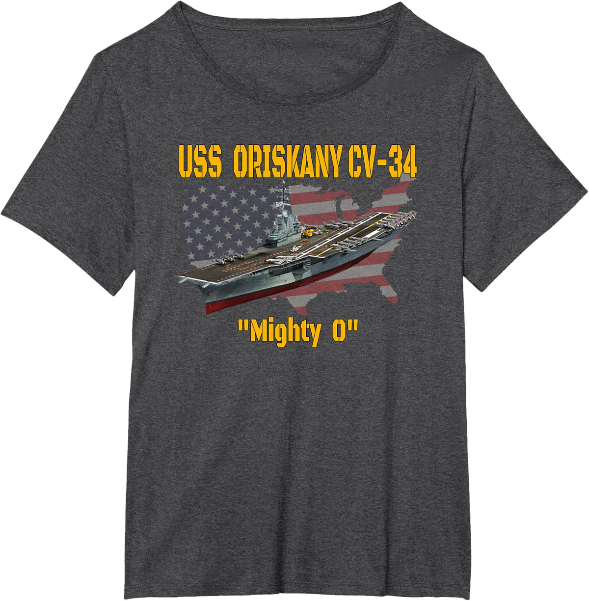 Aircraft Carrier USS Oriskany CV-34 Veteran Day Father Day T-Shirt - Dark Heather Grey