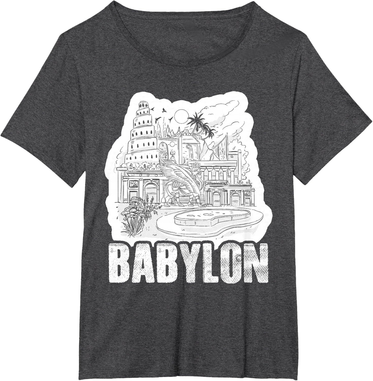 Babylon Gate Mesopotamia Ancient City History Lover Teacher T-Shirt - Dark Heather Grey