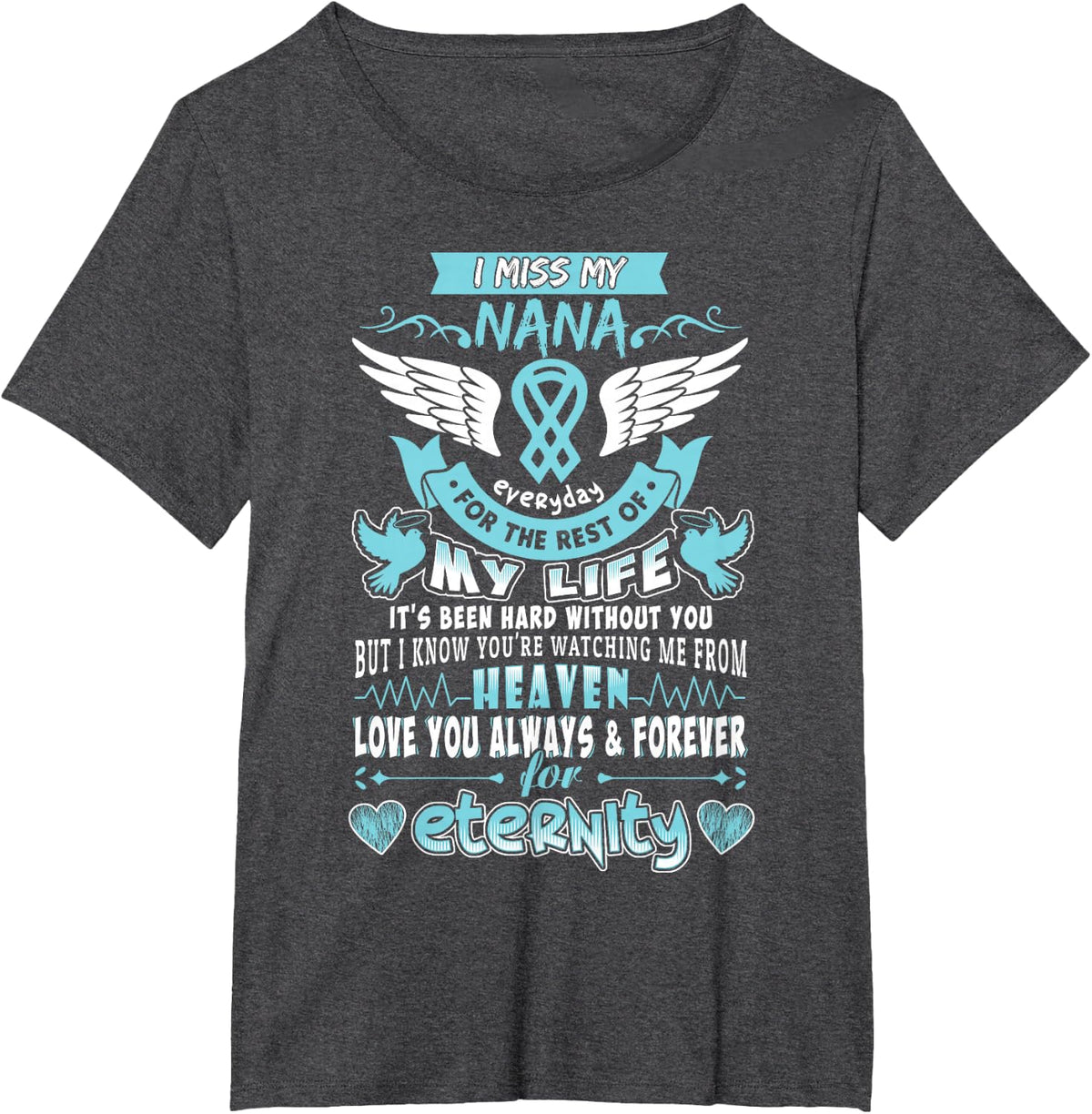Nana Is My Guardian Angel Missing Memorial Day For Men Women T-Shirt - Dark Heather Grey