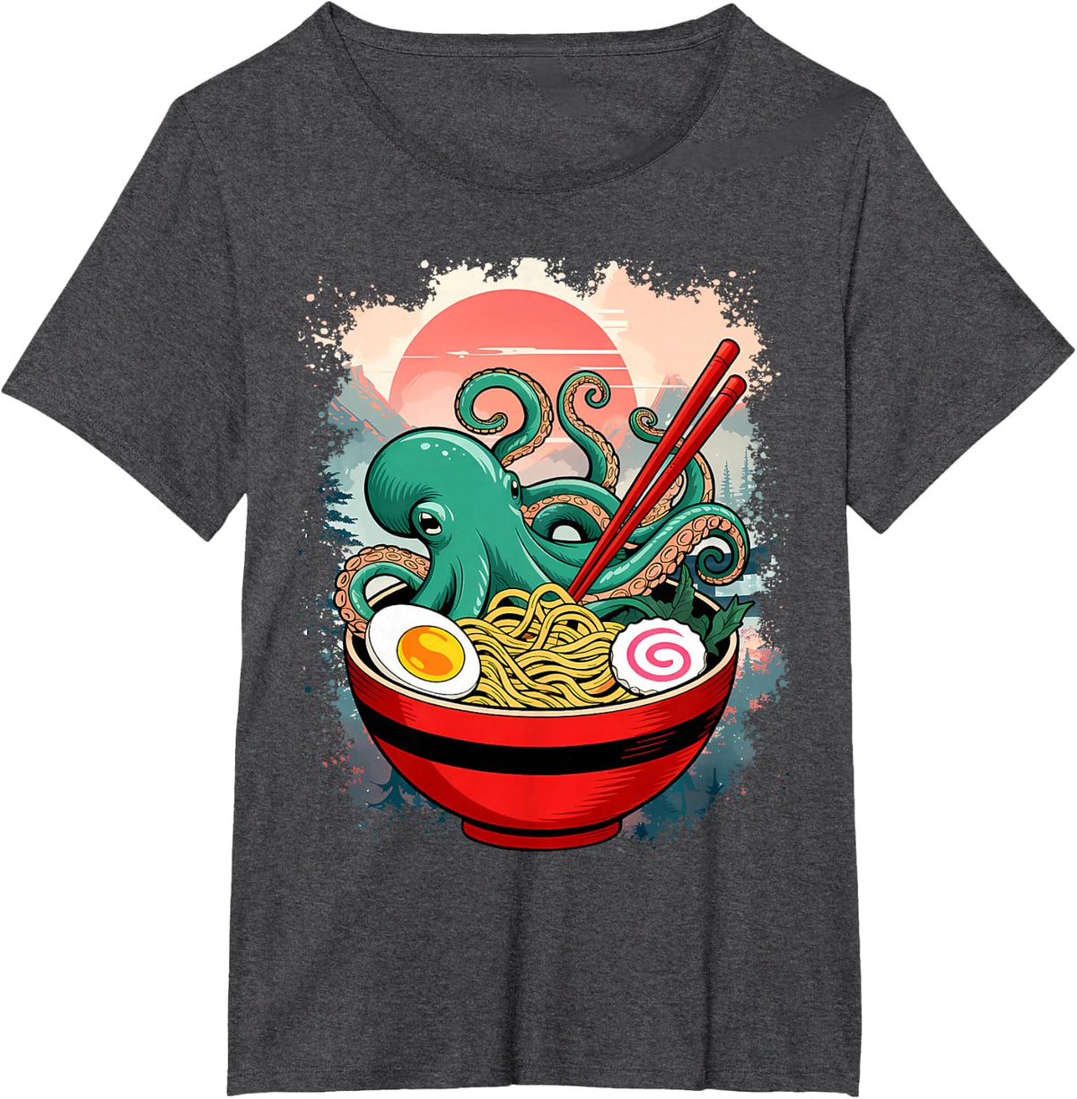 Ramen Cthulhu T-Shirt - Dark Heather Grey
