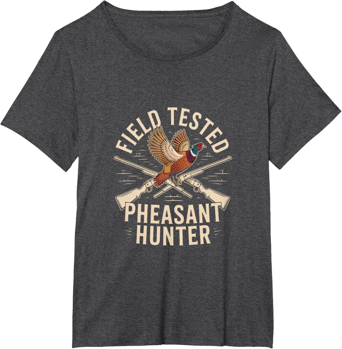 Field Tested Pheasant Hunter Upland Bird Hunting T-Shirt - Dark Heather Grey