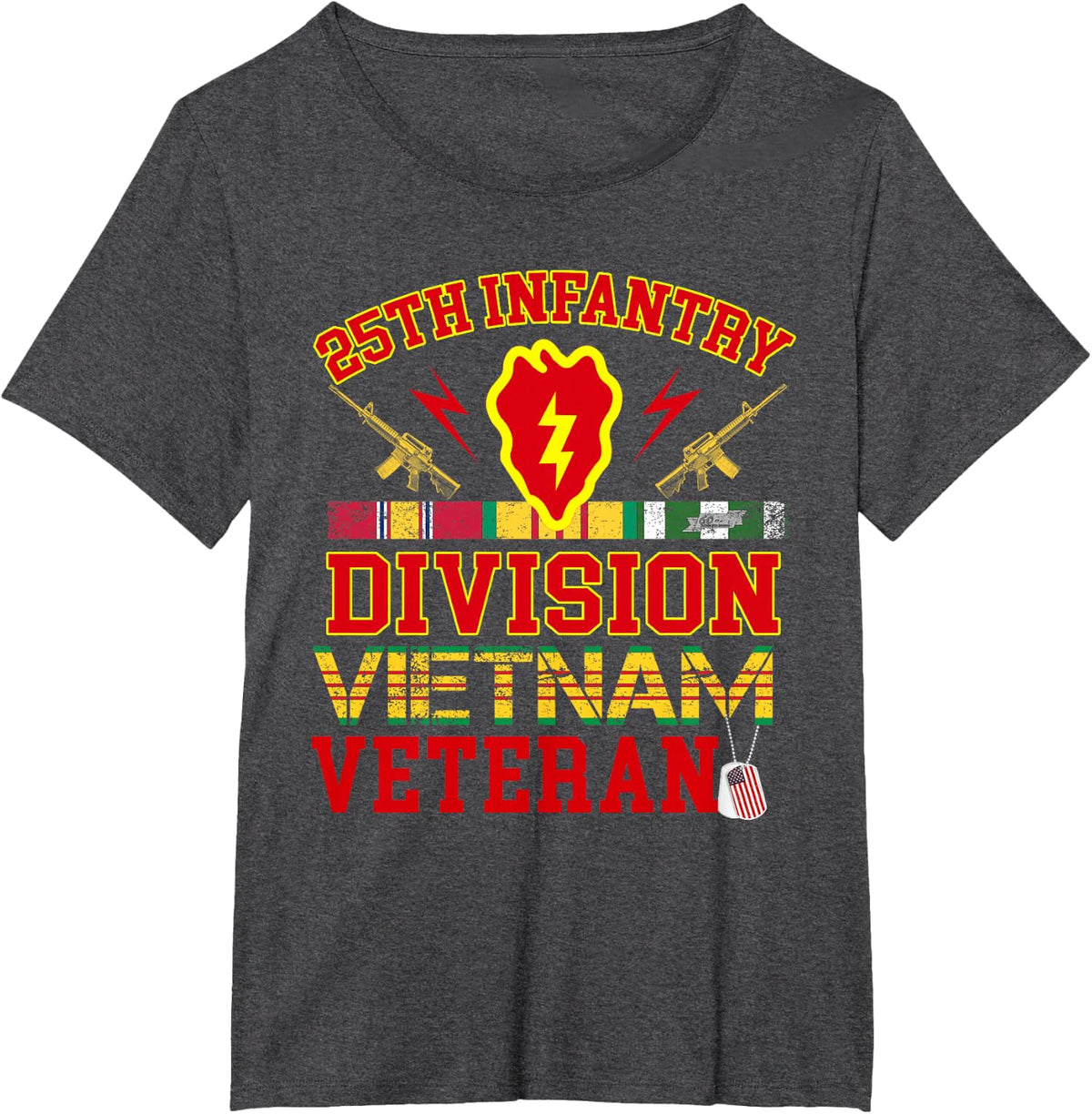 25th Infantry Division Vietnam Veteran T-shirt Veteran Day T-Shirt - Dark Heather Grey