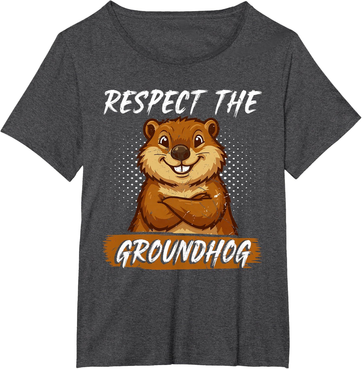Respect The Groundhog Weather Day Celebration T-Shirt - Dark Heather Grey