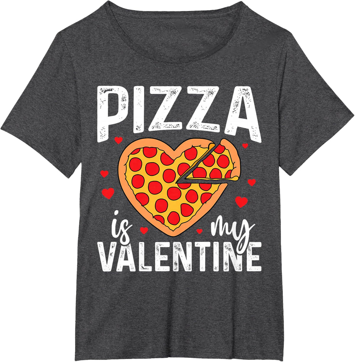 Pizza Is My Valentine Funny Boy Girl Valentines Day Toddler T-Shirt - Dark Heather Grey