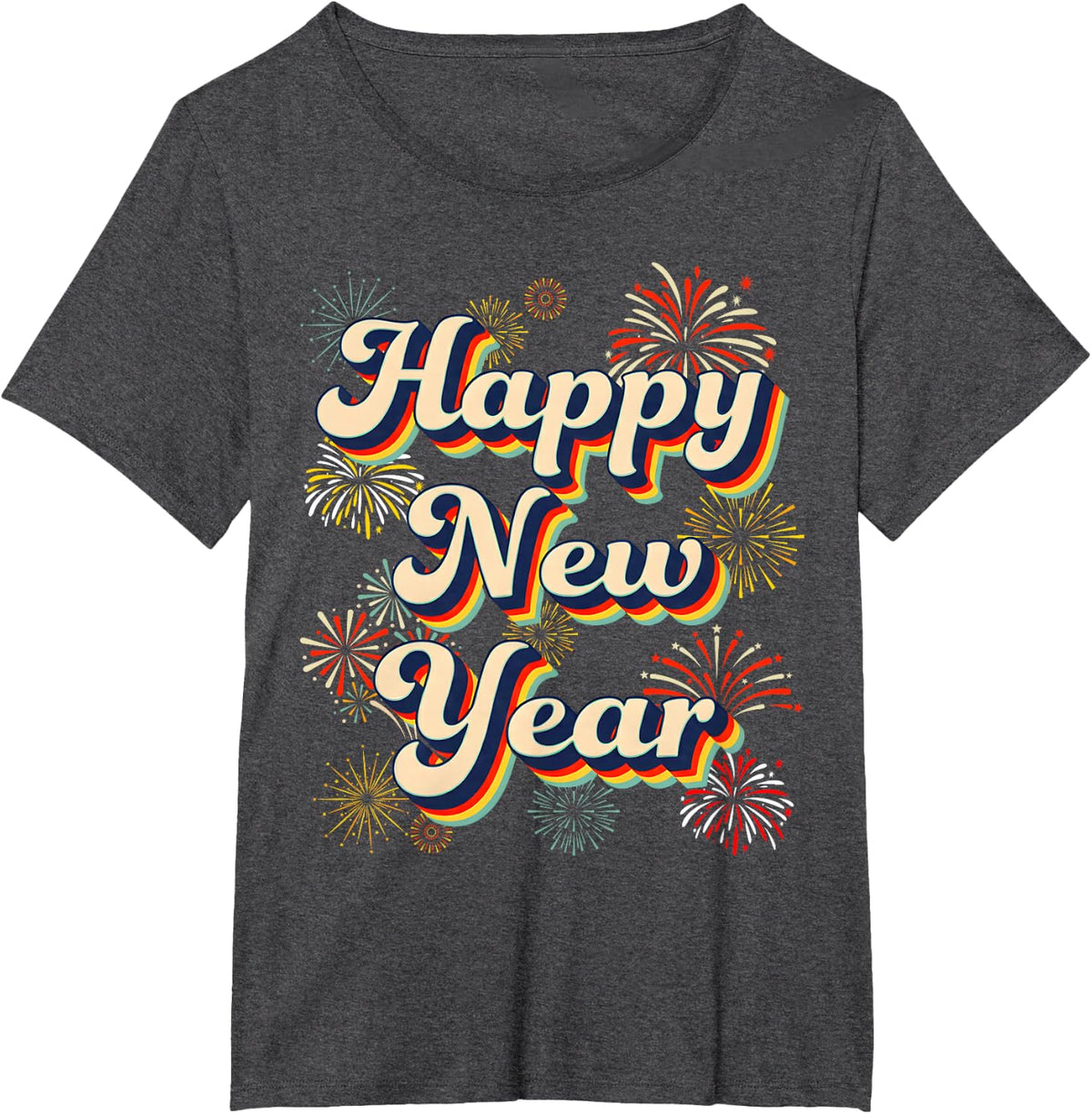 Happy New Year Eve Firework 2026 Party Men Women Kid T-Shirt - Dark Heather Grey