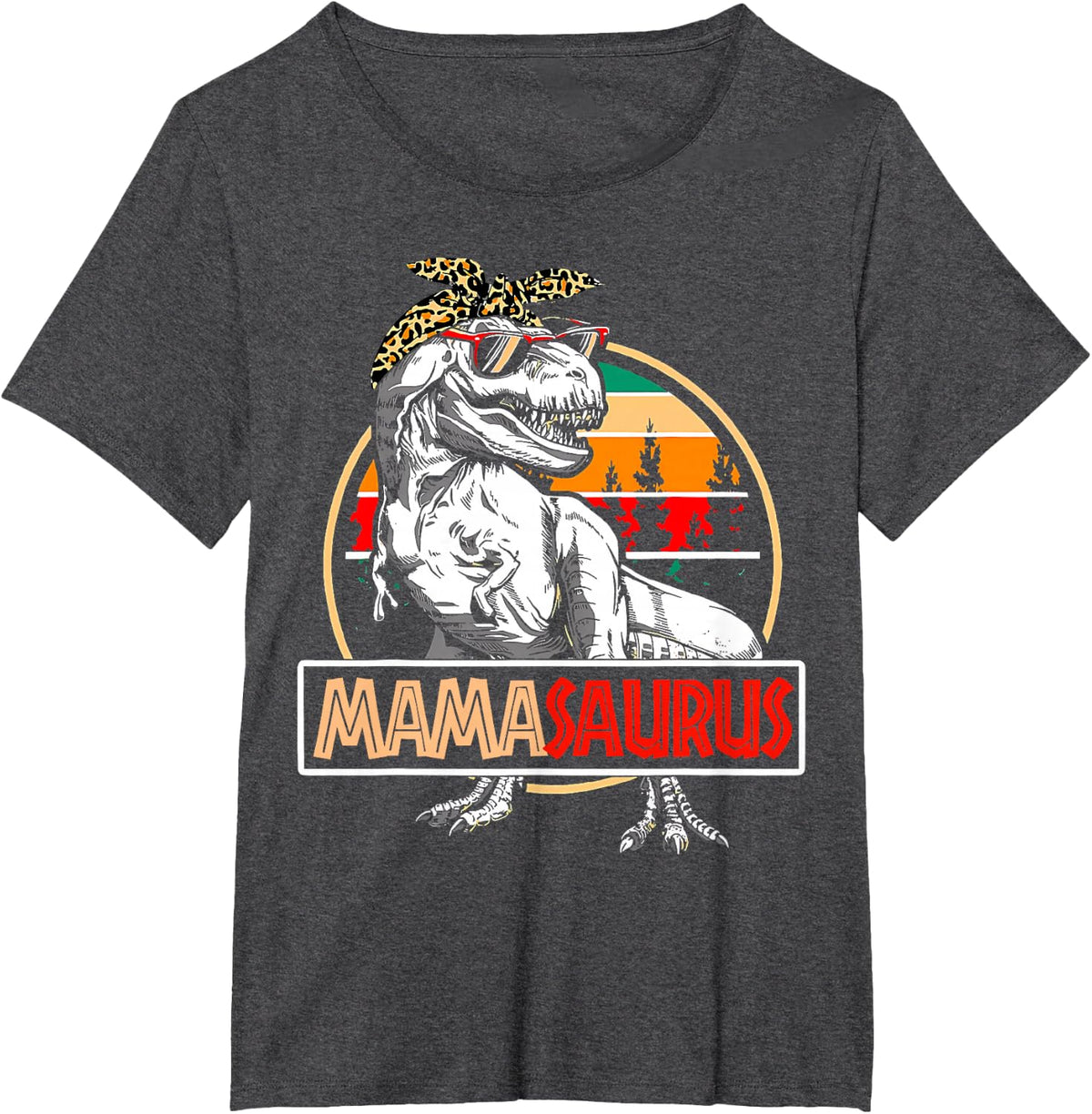 Mamasaurus T-Rex Dinosaur Mama Gifts For Mom Mothers Day T-Shirt - Dark Heather Grey