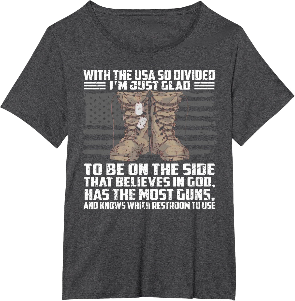 With The Usa So Divided I'm Just Glad To Be On The Side That T-Shirt - Dark Heather Grey