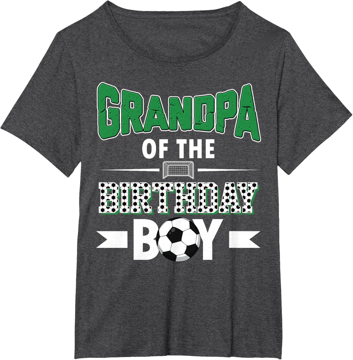 Grandpa of The Birthday Boy Party Soccer Family Matching T-Shirt - Dark Heather Grey