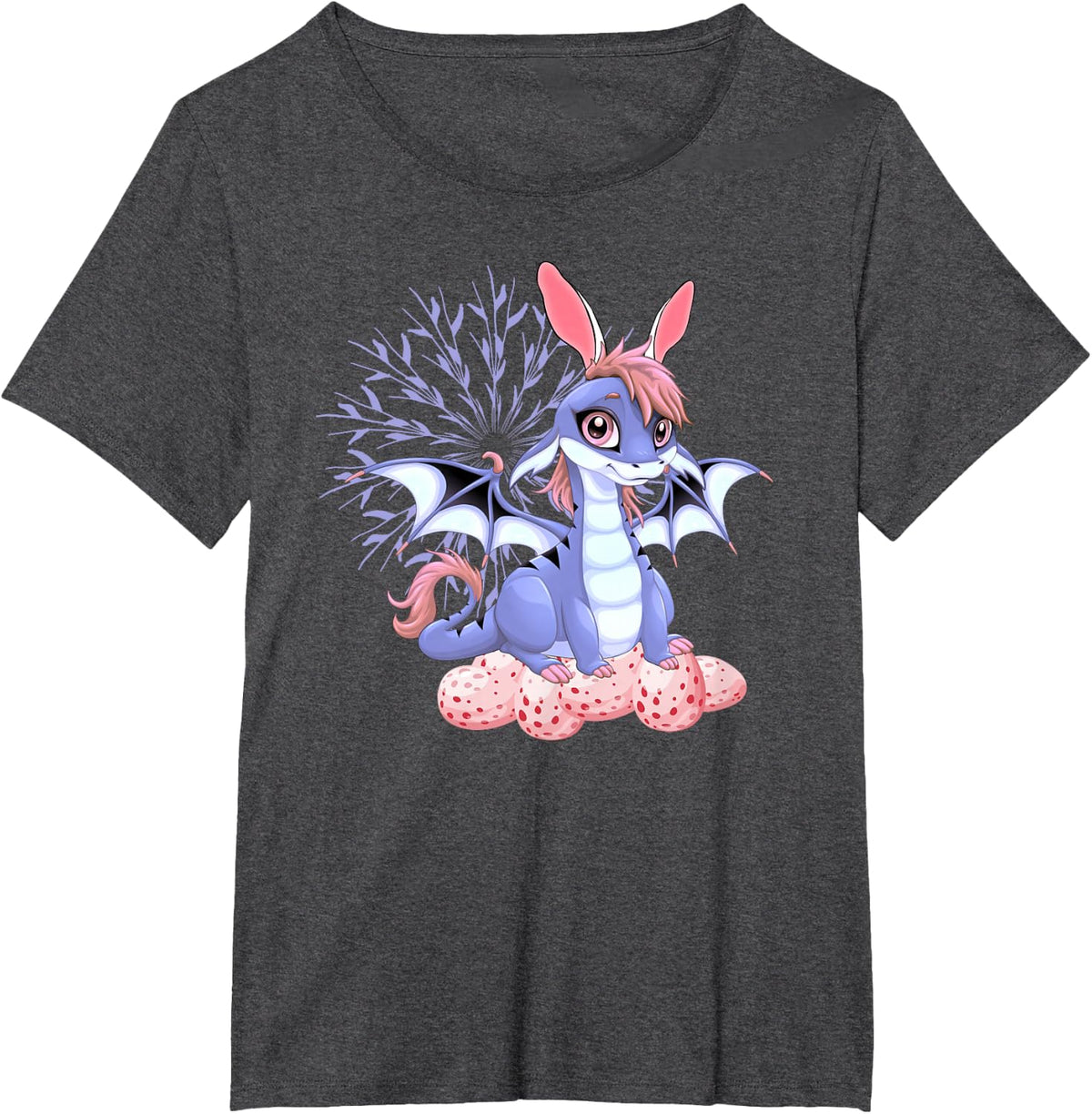 Cute Anime Dragon Bunny Easter Shirt Toddler Girl Boy T-Shirt - Dark Heather Grey