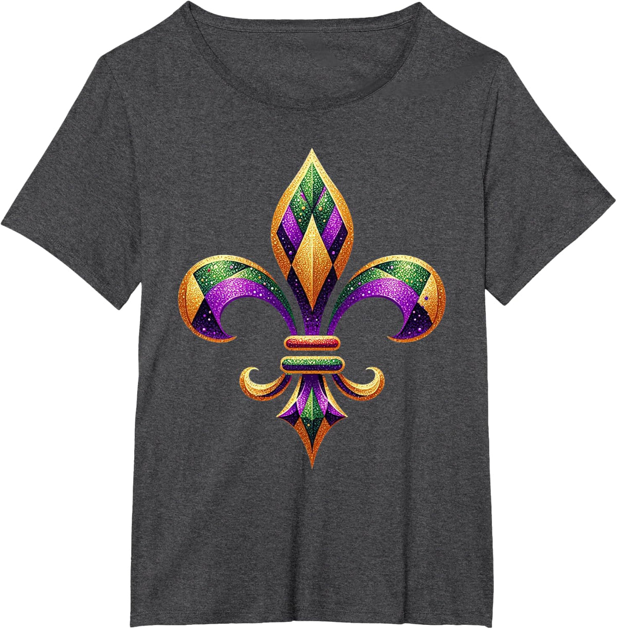 Fleur De Lis Mardi Gras Symbol Louisiana Carnival New Orlean T-Shirt - Dark Heather Grey