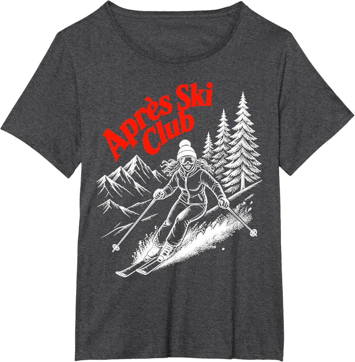 Skiing Apres Ski Winter Sports Skier T-Shirt - Dark Heather Grey