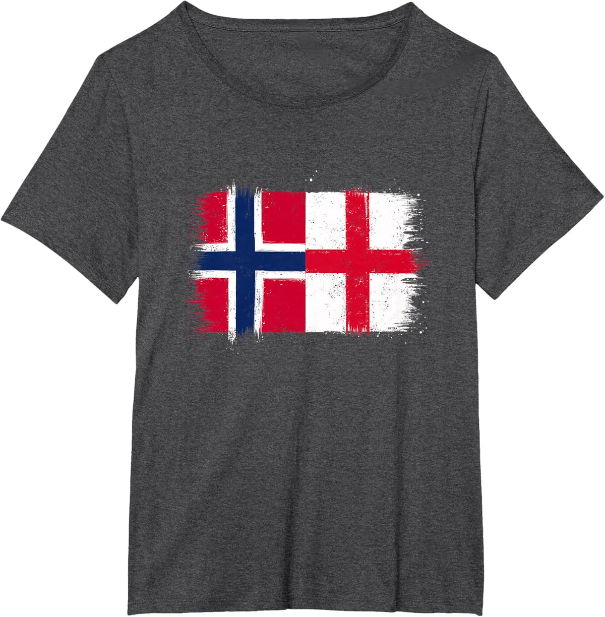 Cool Norway England Flag Proud Norwegian English Fans 17 May T-Shirt - Dark Heather Grey