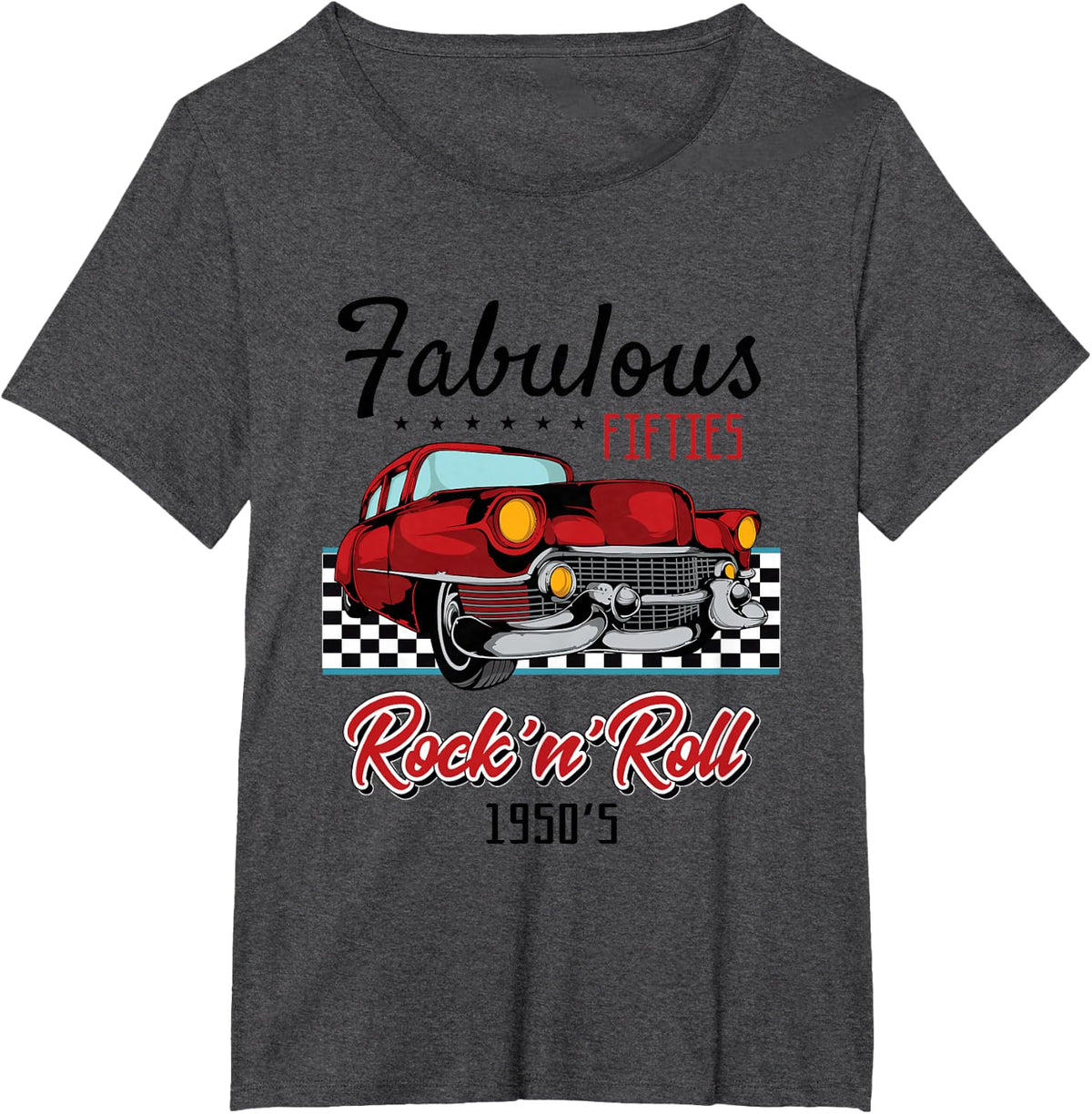 50s Rockabilly Vintage 1950s Clothing for Women Men Tshirt T-Shirt - Dark Heather Grey