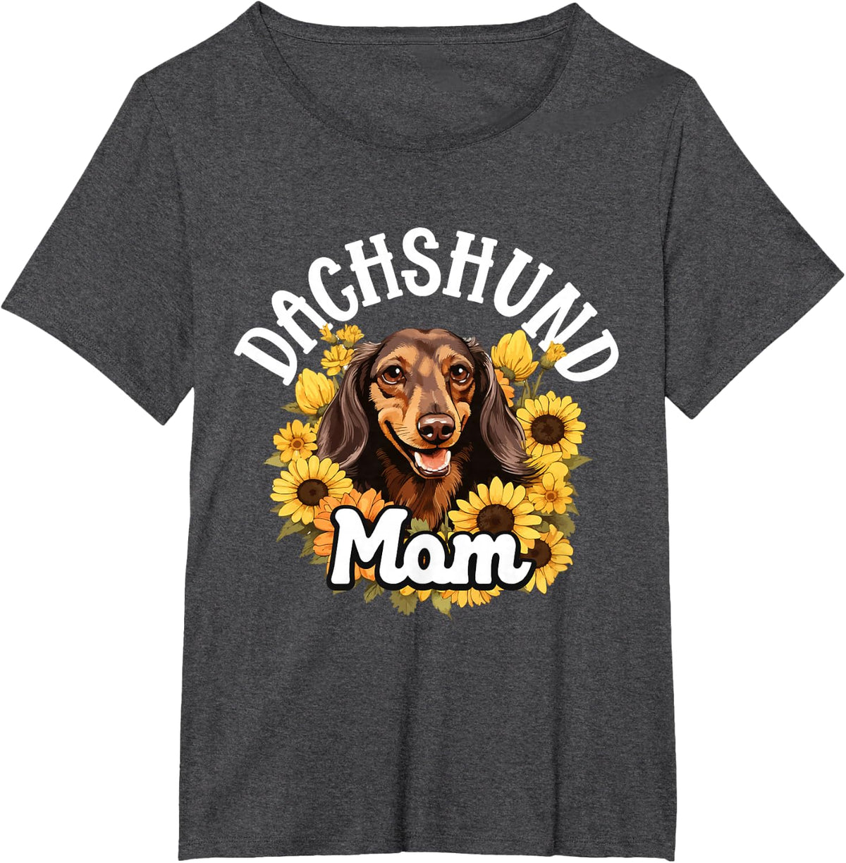 Dachshund badger wiener sausage dog Dachshund Mom T-Shirt - Dark Heather Grey