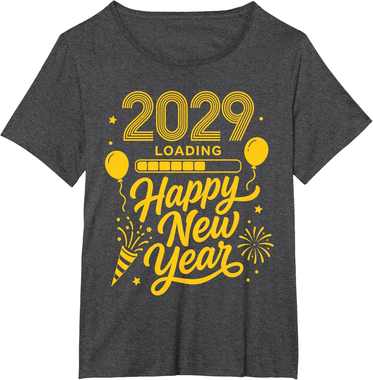 Happy New Year 2029 Family Matching New Year 2029 T-Shirt - Dark Heather Grey