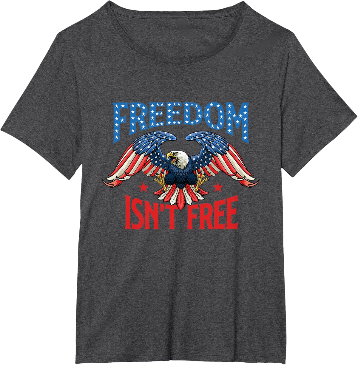 Freedom Isn't Free - USA American Flag 4th of July Fourth T-Shirt - Dark Heather Grey