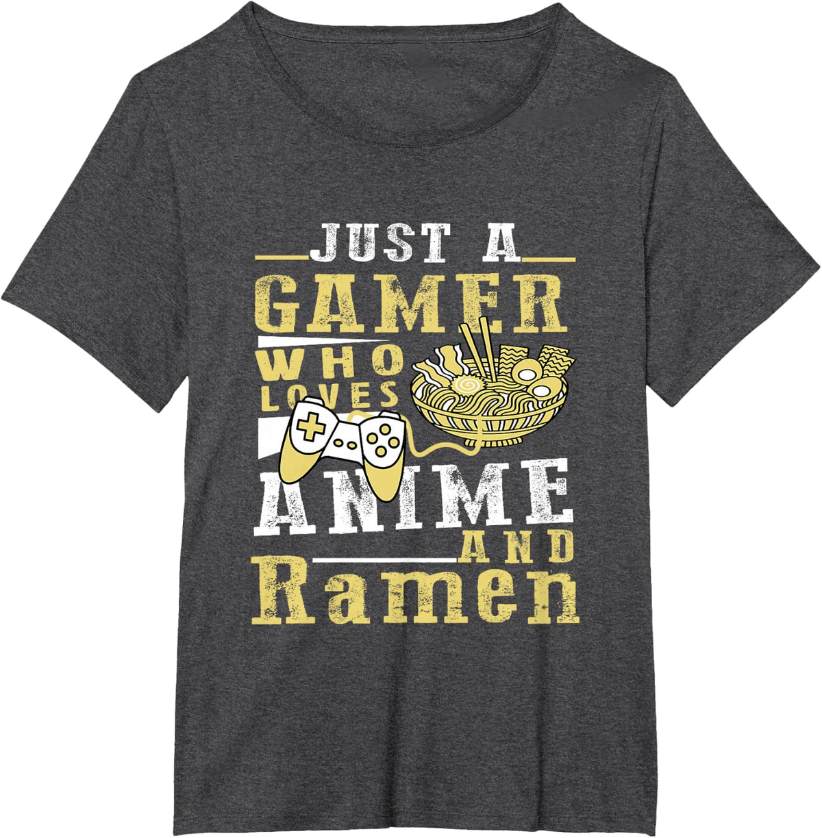Just A Gamer Who Loves Anime Ramen And Game Anime Lover Boy T-Shirt - Dark Heather Grey