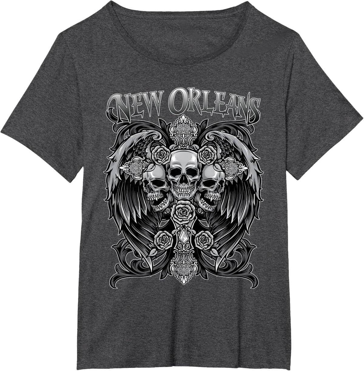 New Orleans Louisiana Gothic Vampire Capital of The World T-Shirt - Dark Heather Grey