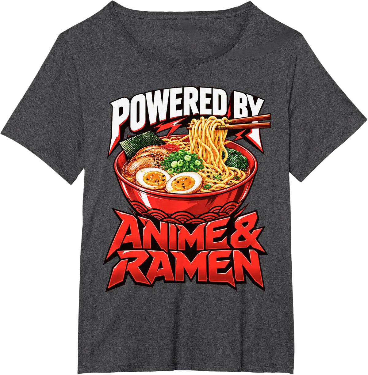 Funny Anime Ramen Japanese Noodle Lover Otaku Culture T-Shirt - Dark Heather Grey