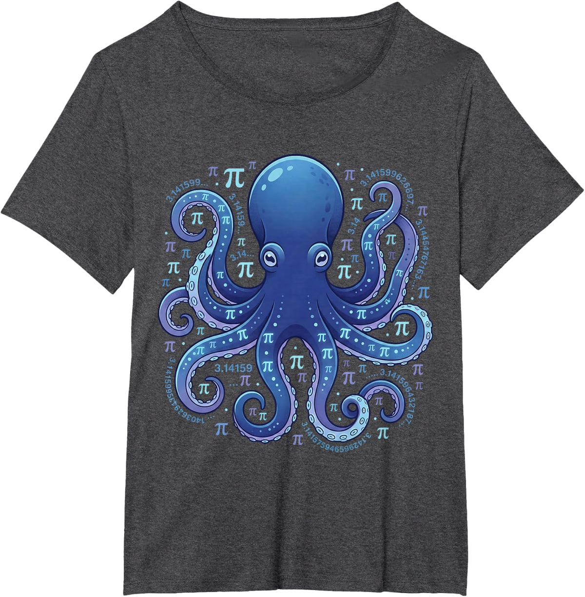 Funny Math Teacher Shirts Octo Pi Day Tees T-Shirts for Men Women Kids - Dark Heather Grey