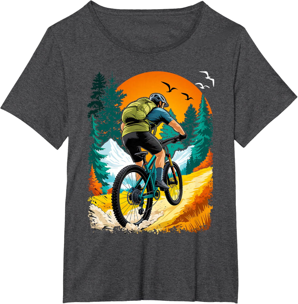 Mountain Bike MTB Clothing - MTB Mountain Bike T-Shirt - Dark Heather Grey
