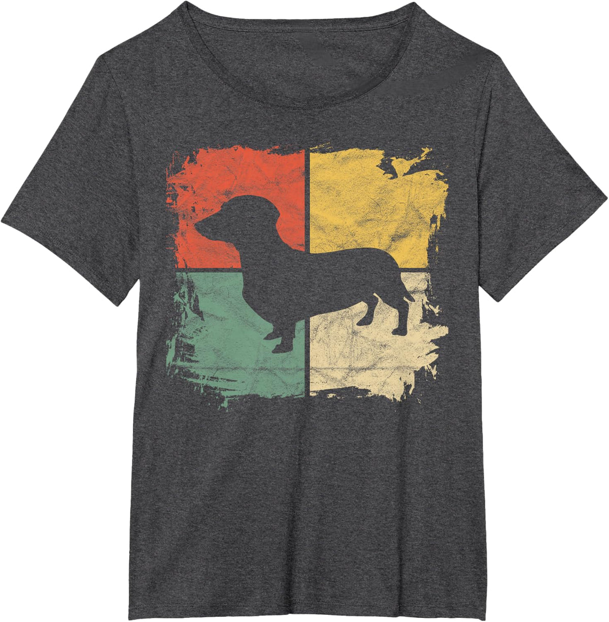 Square Retro Dachshund Owner Gift Dog Parent Dad Doxie Mom T-Shirt - Dark Heather Grey