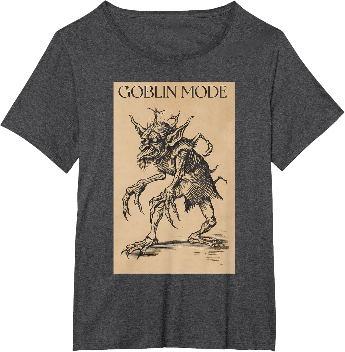 Medieval Goblin Mode Goblincore Fairycore Grunge Aesthetic T-Shirt - Dark Heather Grey
