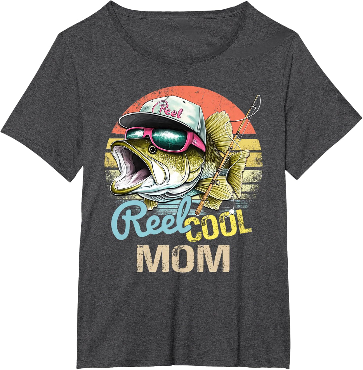 Reel Cool Mom Funny Fishing Quotes For Uncle Women T-Shirt - Dark Heather Grey