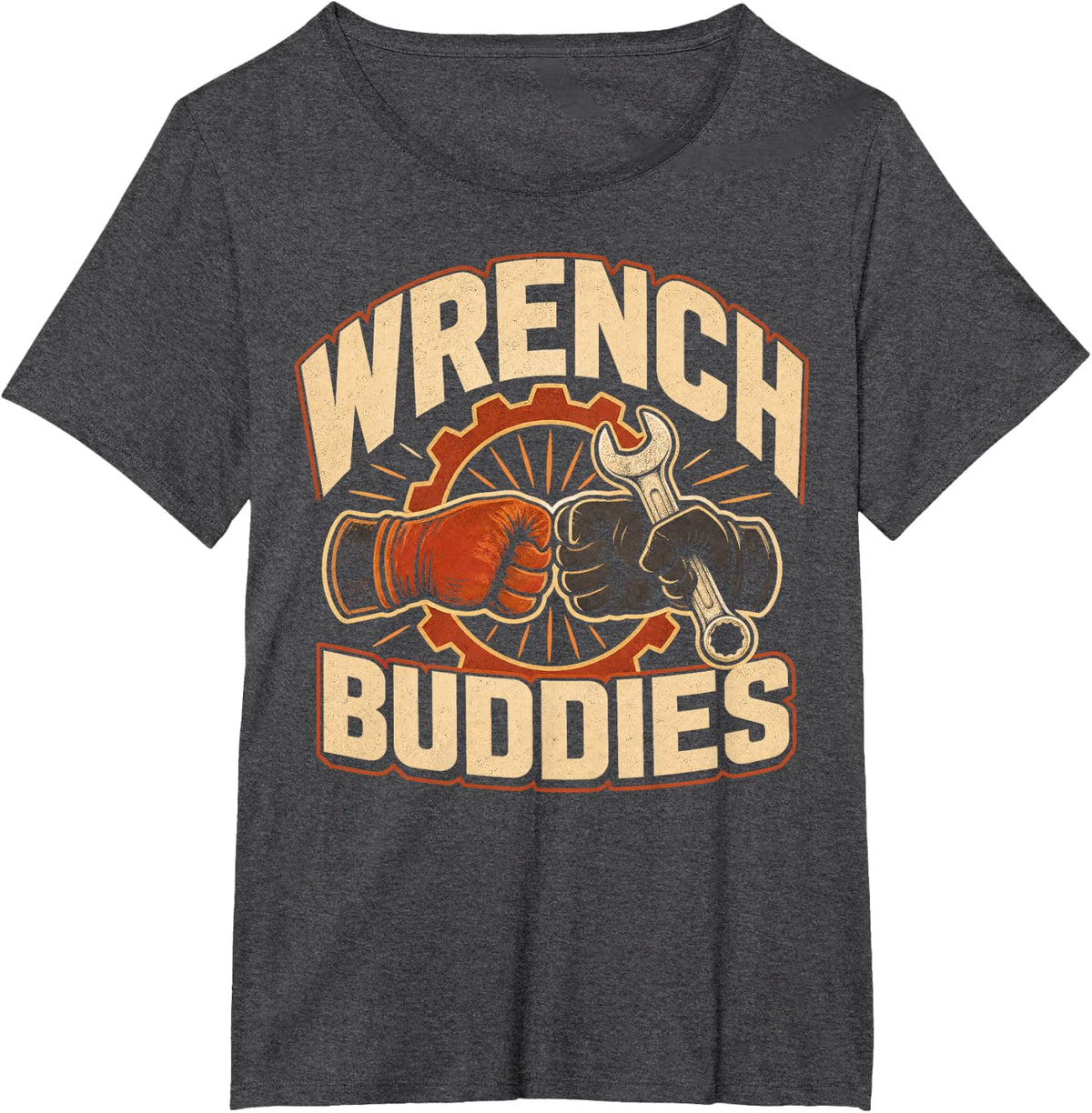 Wrench Buddies Mechanic Garage Auto Repair T-Shirt - Dark Heather Grey