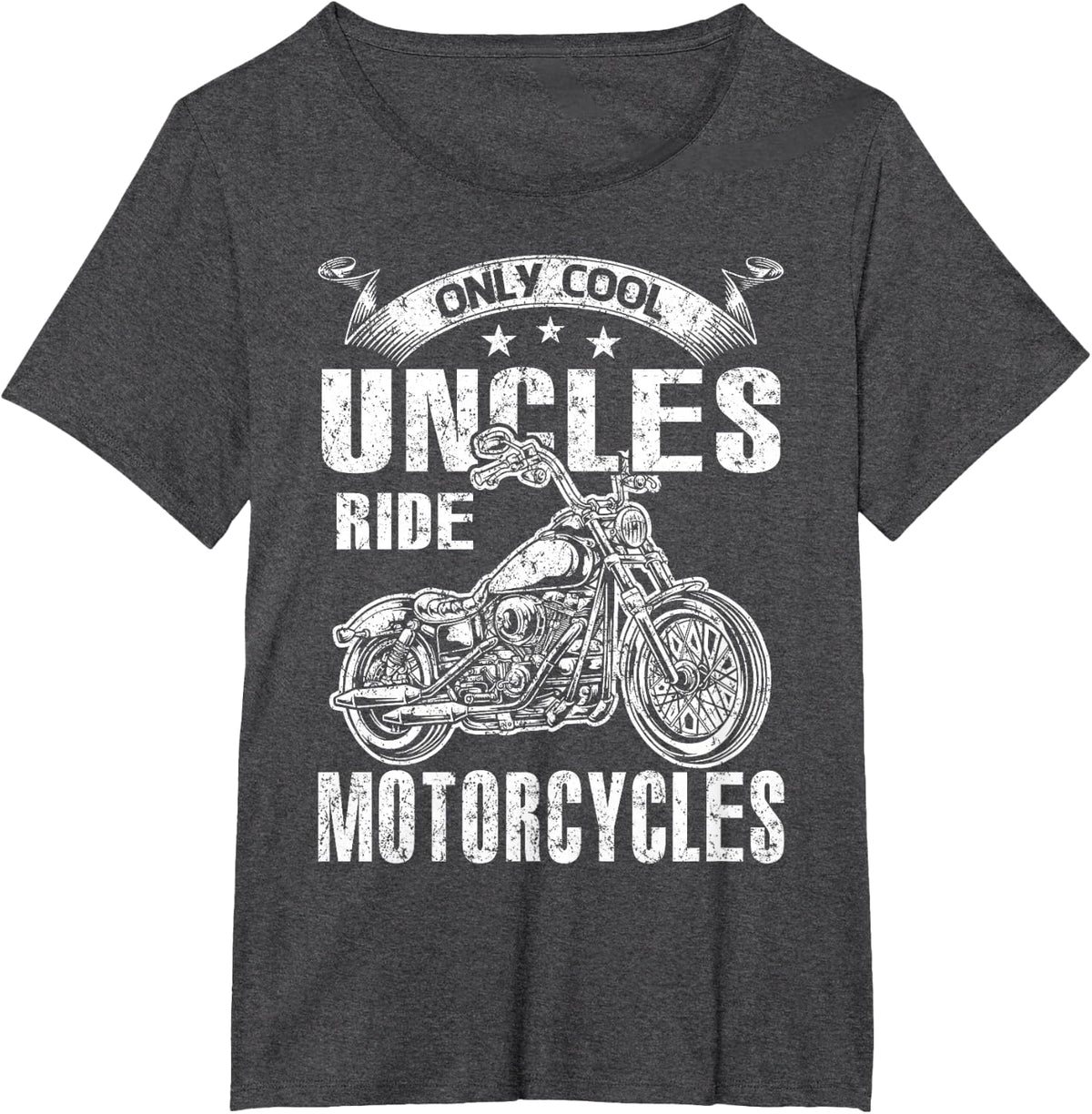 Only Cool Uncles Rides Motorcycles T-Shirt - Dark Heather Grey