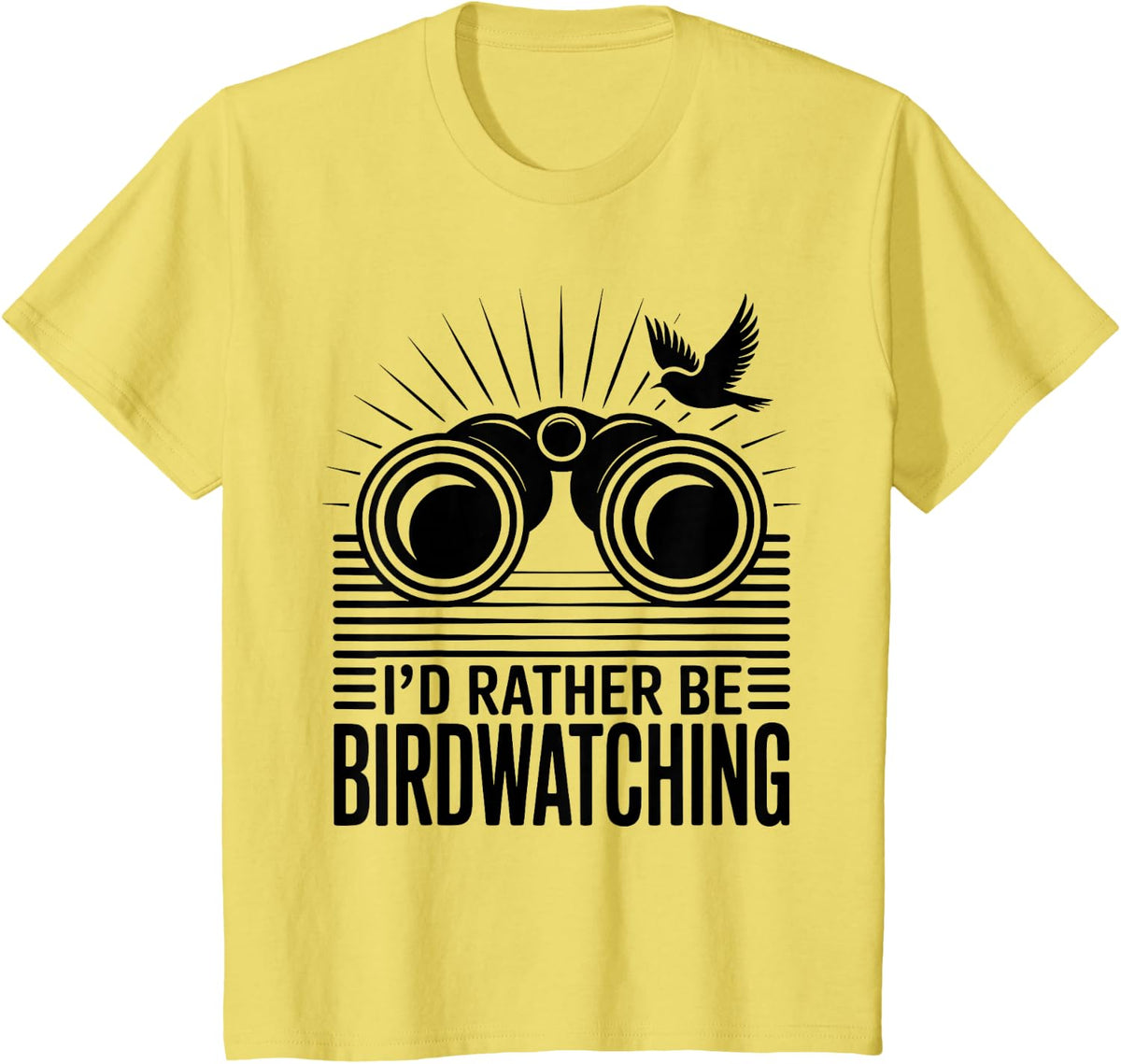I'd Rather Be Birdwatching Bird Lover T-Shirt - Lemon Yellow