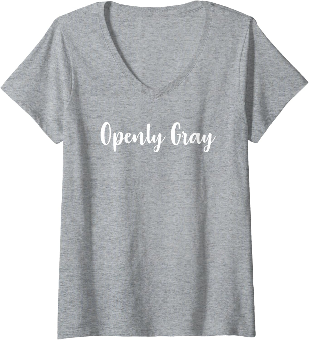Womens Openly Gray Natural Hair Ladies Gray Hair V-Neck T-Shirt - Heather Grey