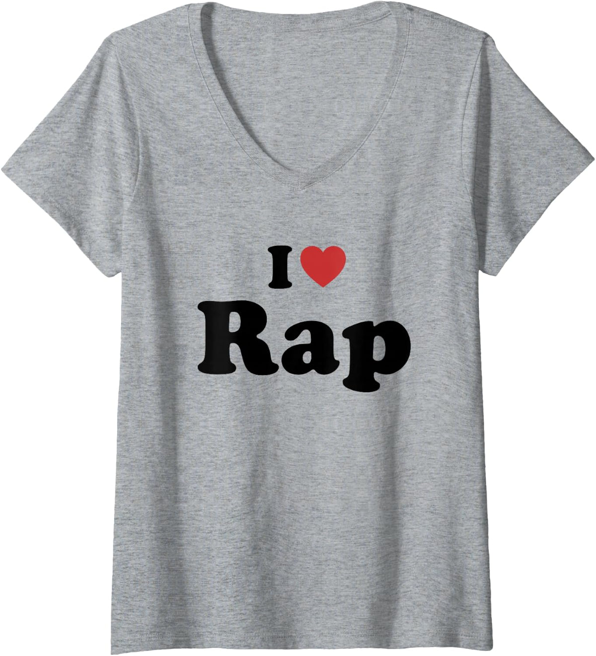 Women's I Love Rap V-Neck T-Shirt - Heather Grey
