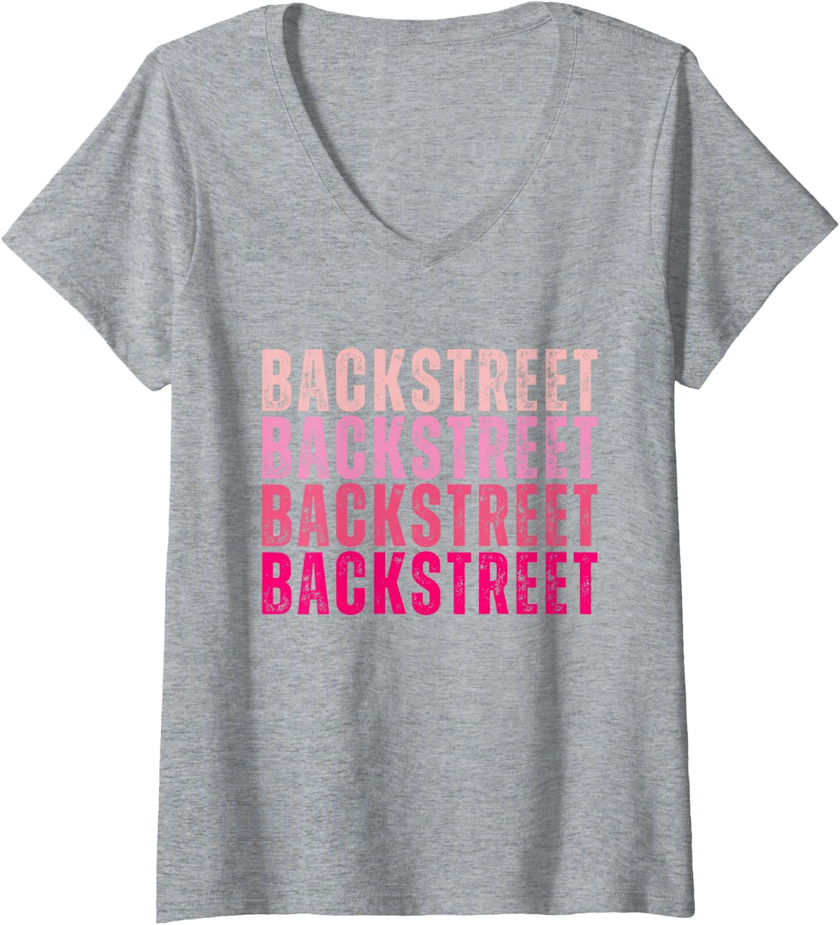 Womens Vintage Backstreet Personalized Name I Love Backstreet V-Neck T-Shirt - Heather Grey
