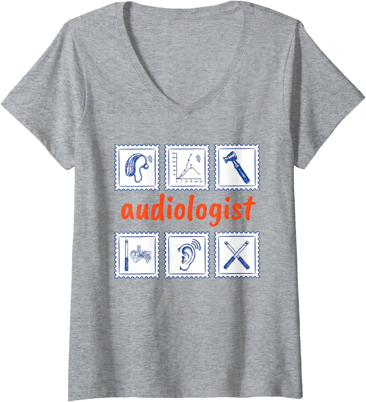 Women's Audiologist Doctor of Audiology Audiologists V-Neck T-Shirt - Heather Grey