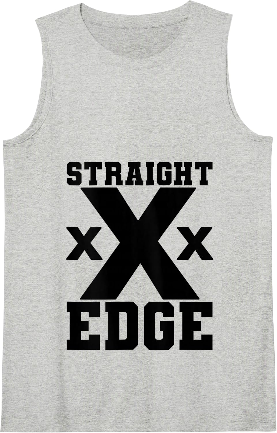 Straight Edge XXX Hardcore Punk Rock HC Vegan sXe Design Tank Top - Heather Grey