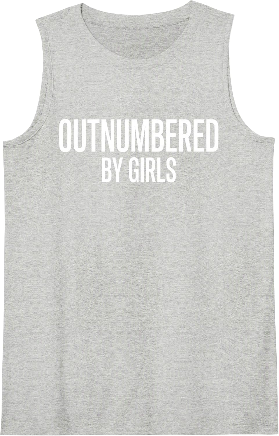 Outnumbered By Girls Funny Dad Father Daughter Life Sleeveless Tank Top - Heather Grey