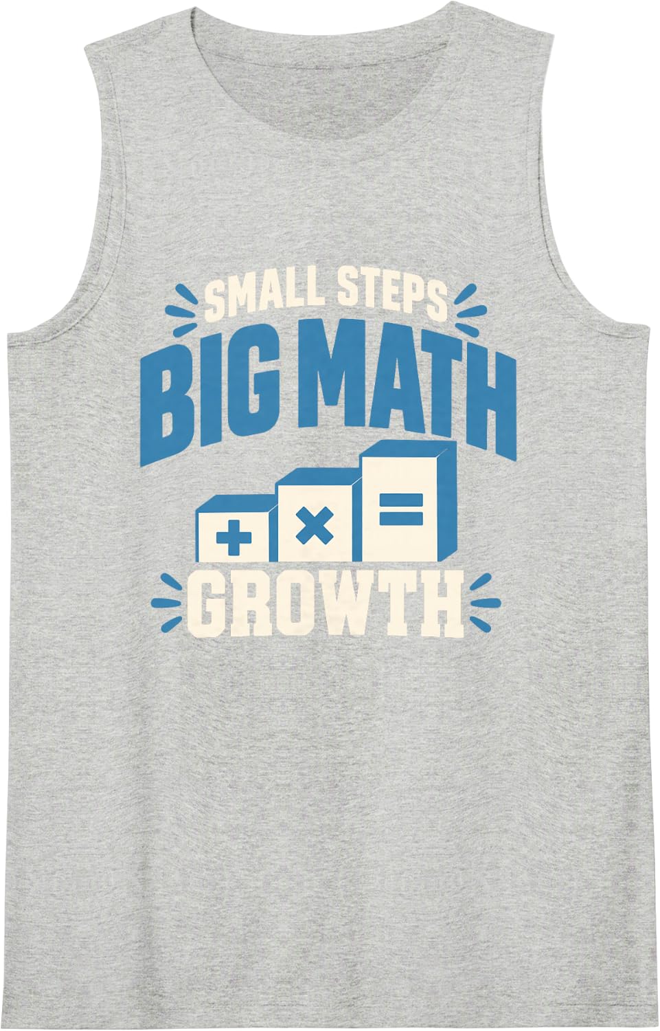 Math Interventionist Small Steps Big Math Growth Sleeveless Tank Top - Heather Grey