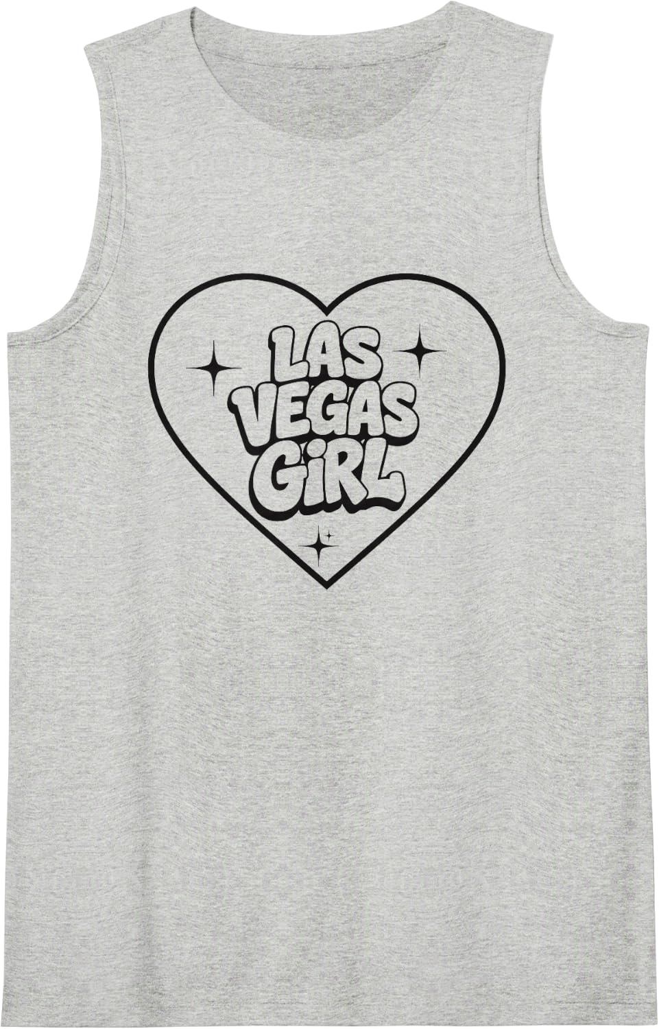 Women's Cute Las Vegas Girls Heart City Pride Sleeveless Tank Top - Heather Grey