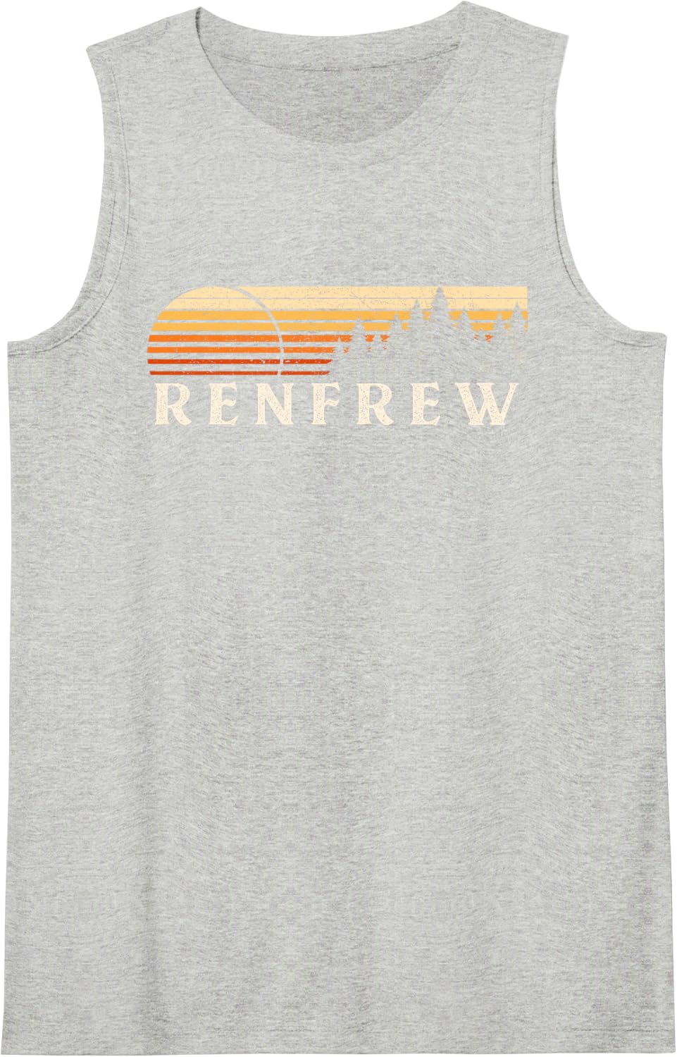 Renfrew, PA Vintage Evergreen Sunset Eighties Retro Sleeveless Tank Top - Heather Grey