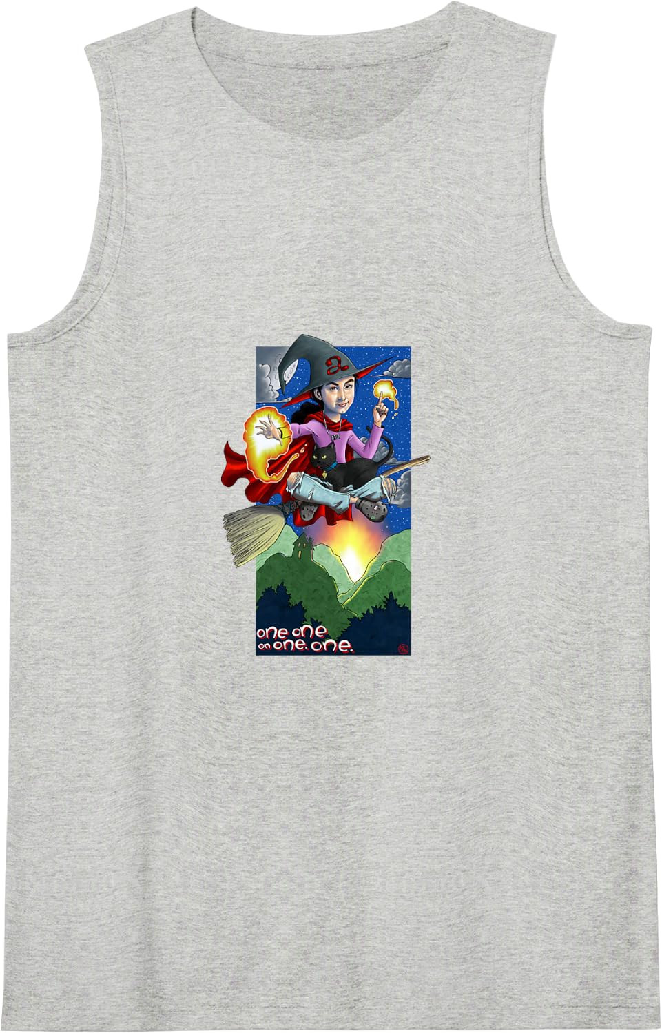 Azn Magic Girl Sleeveless Tank Top - Heather Grey