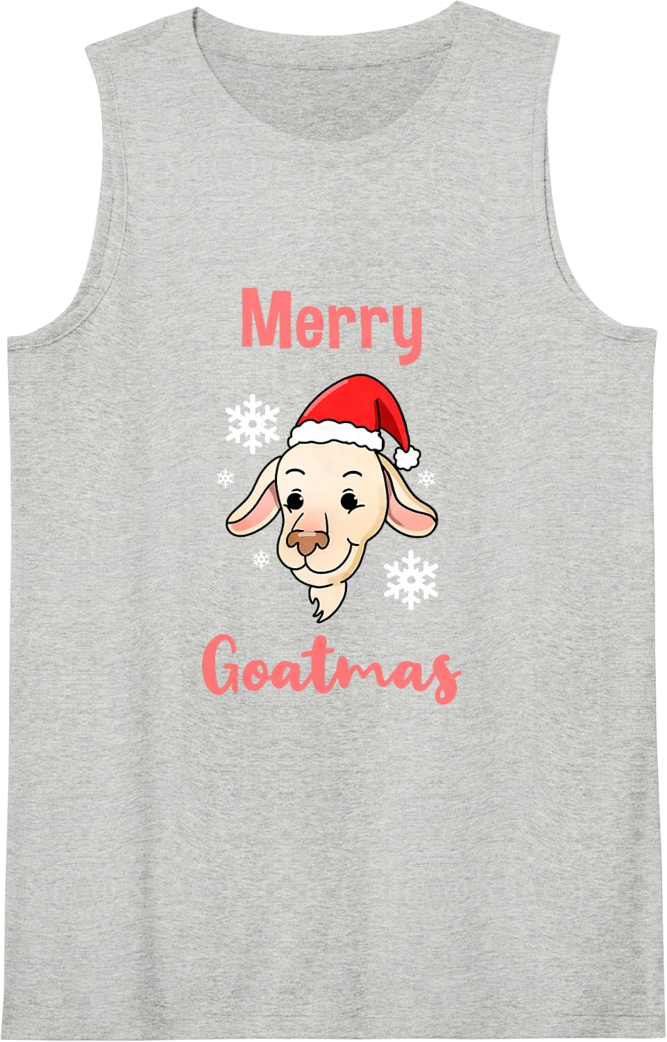 Merry Goatmas Christmas Goat Lover Gift Tank Top - Heather Grey
