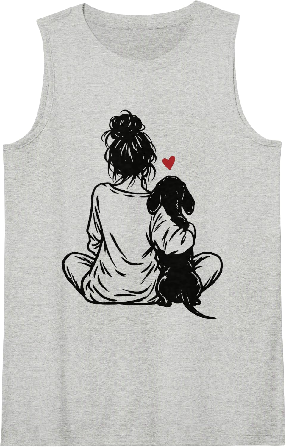 Dachshund Mom Wiener Dog Doxie Mama Sleeveless Tank Top - Heather Grey