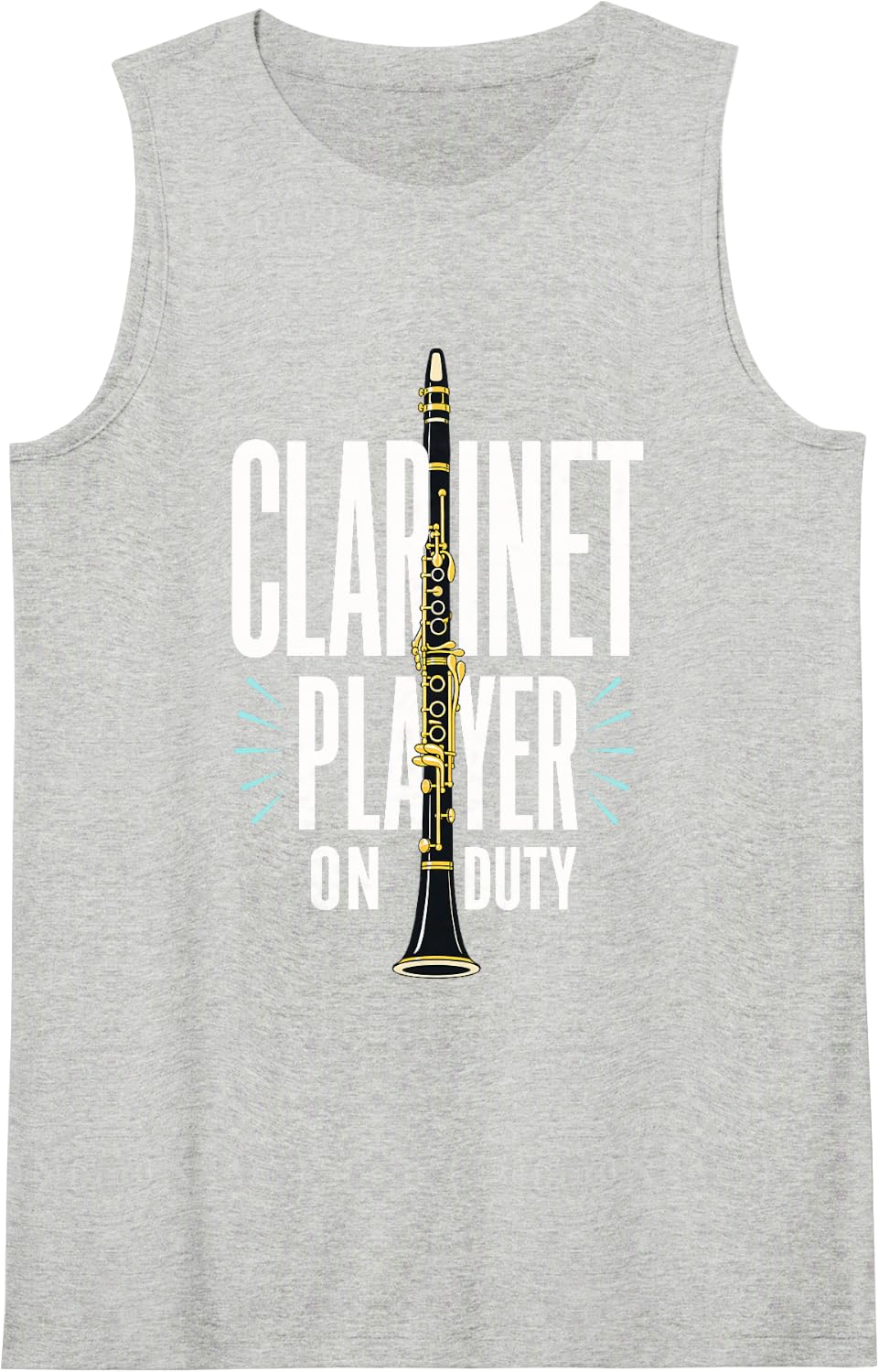 Clarinet Player On Duty Musician Band Orchestra Sleeveless Tank Top - Heather Grey
