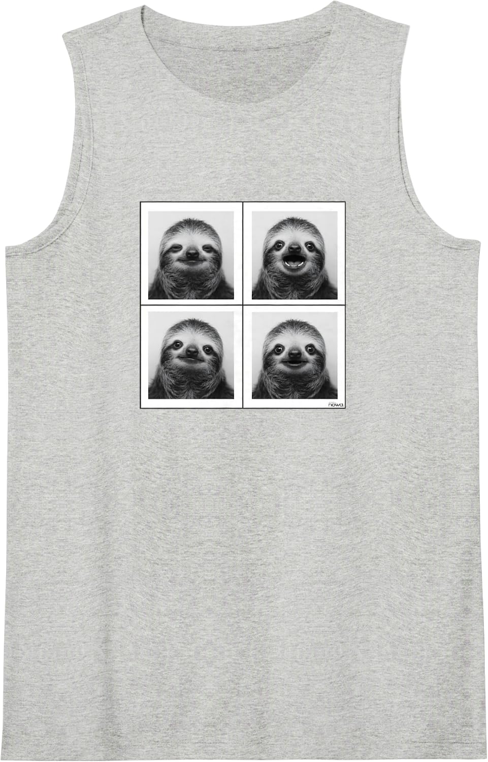 Funny Sloth Faces Photo Booth Picture Sleeveless Tank Top - Heather Grey