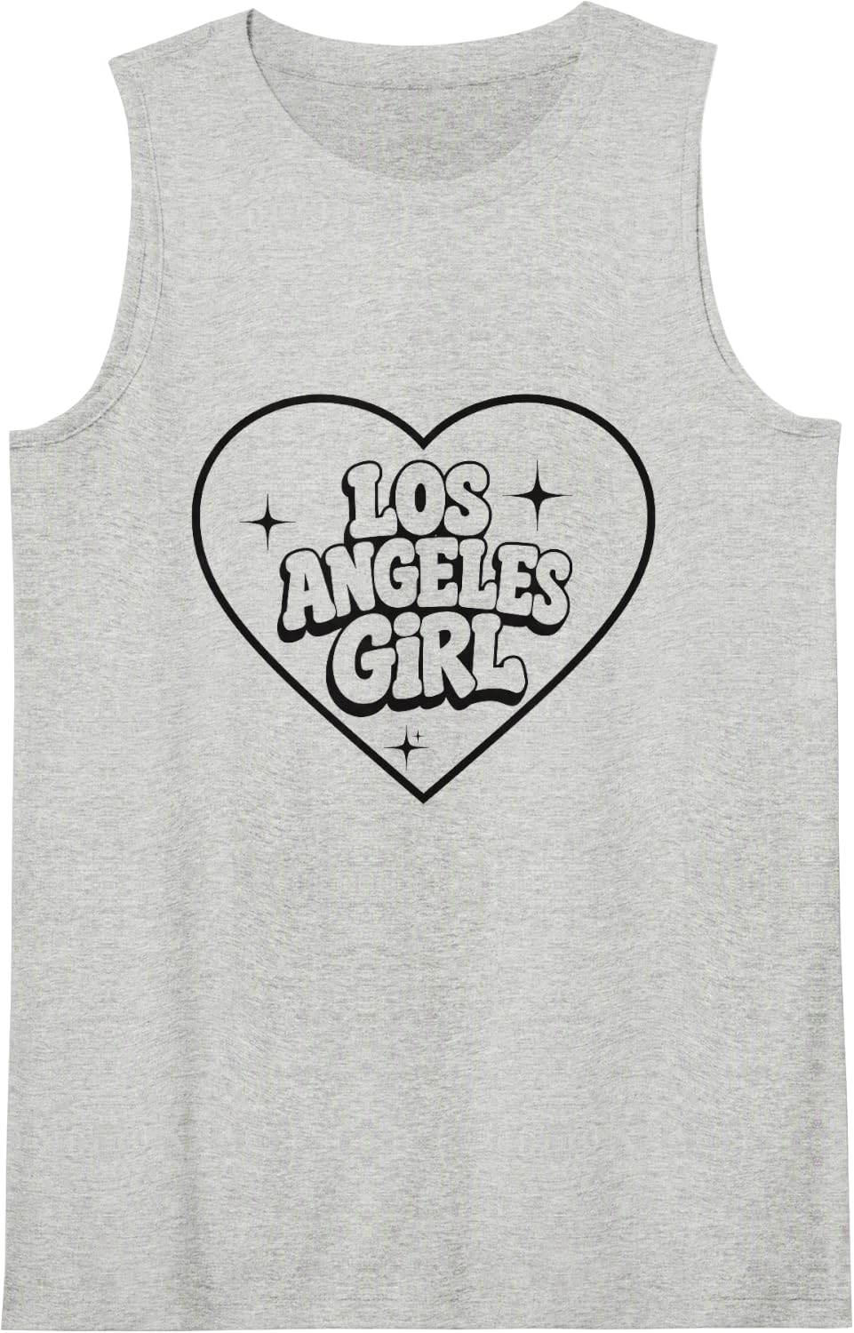Women's Cute Los Angeles Girls Heart City Pride Sleeveless Tank Top - Heather Grey